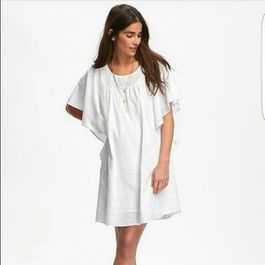 White Old Navy Flutter Sleeve Dress